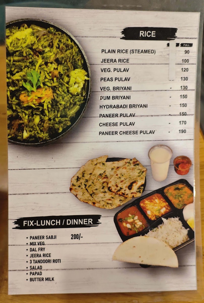 Spice N Chatni Cafe & restro menu board