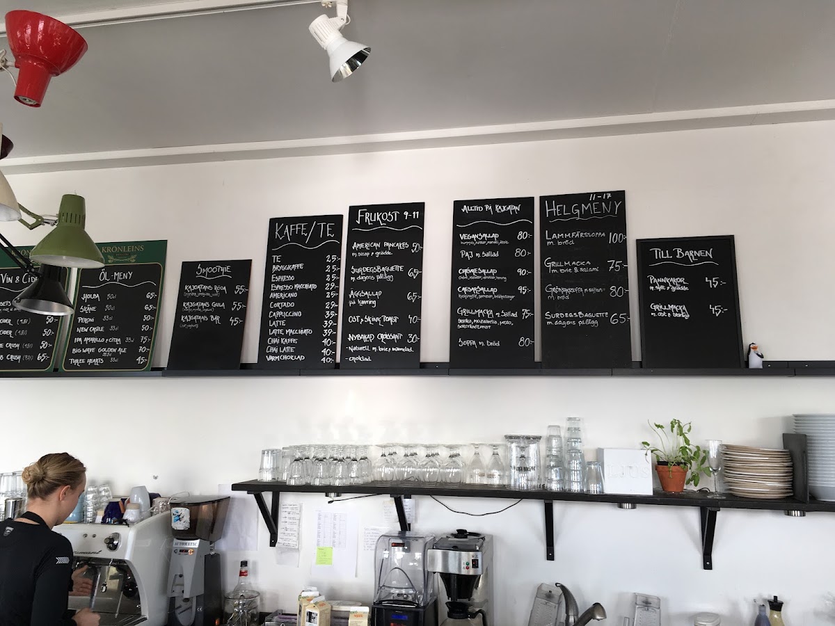 Kajgatan 34 menu board