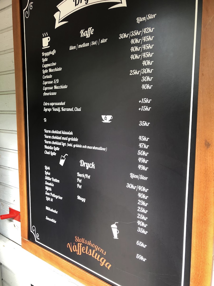 Café Bräket menu board