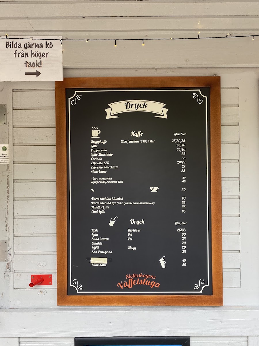 Café Bräket menu board