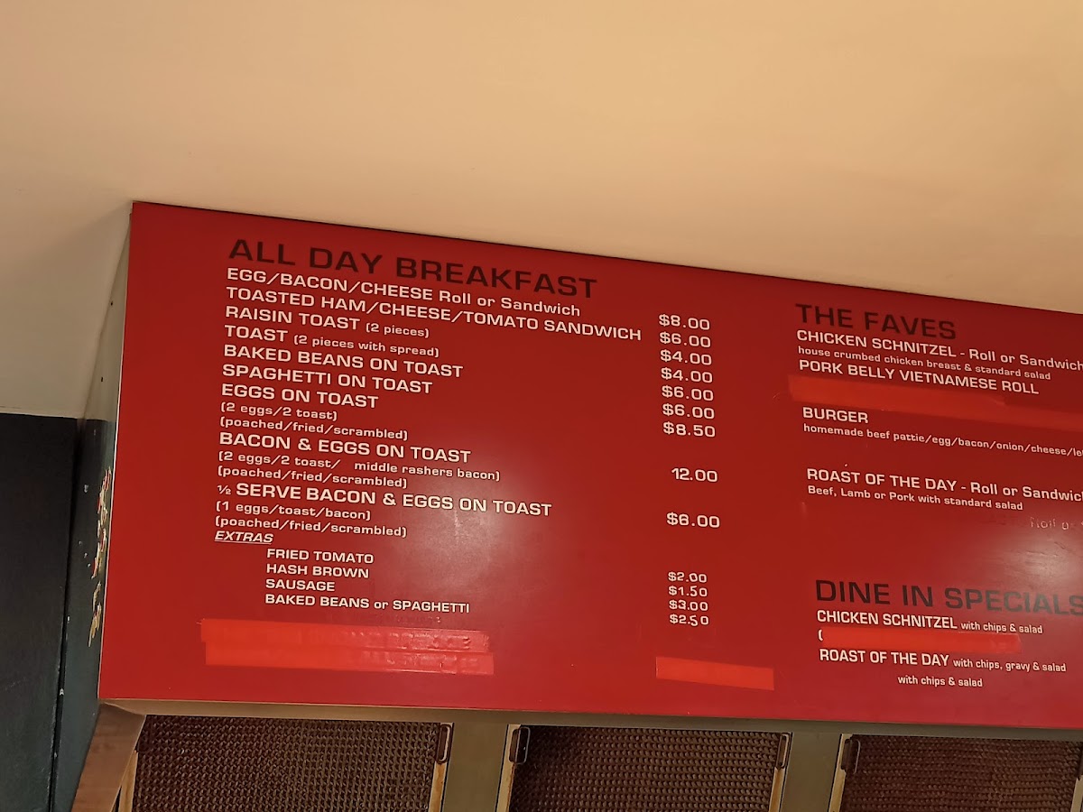 Lamby's Cafe menu board