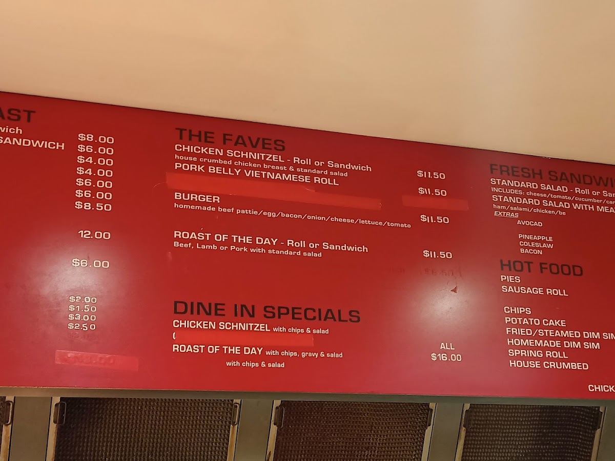Lamby's Cafe menu board