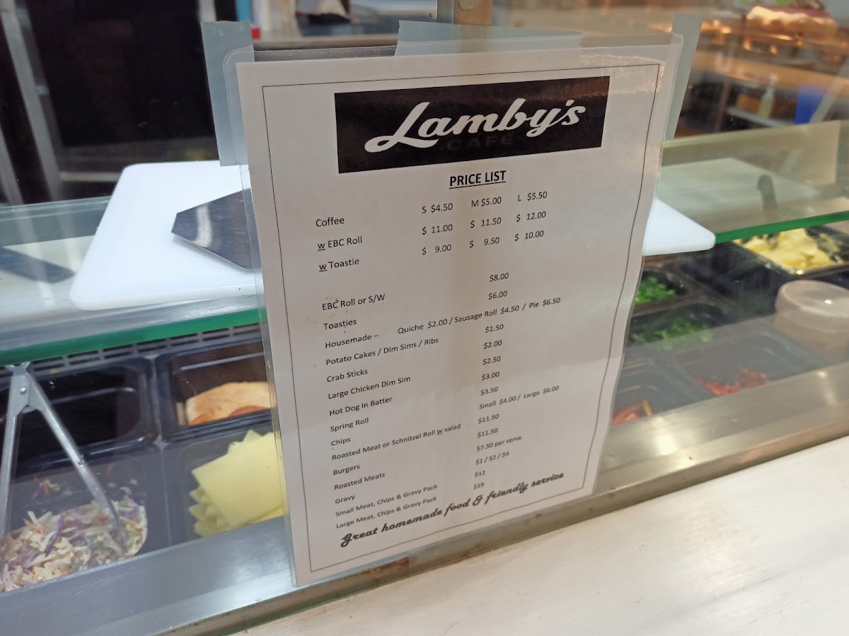 Lamby's Cafe menu board