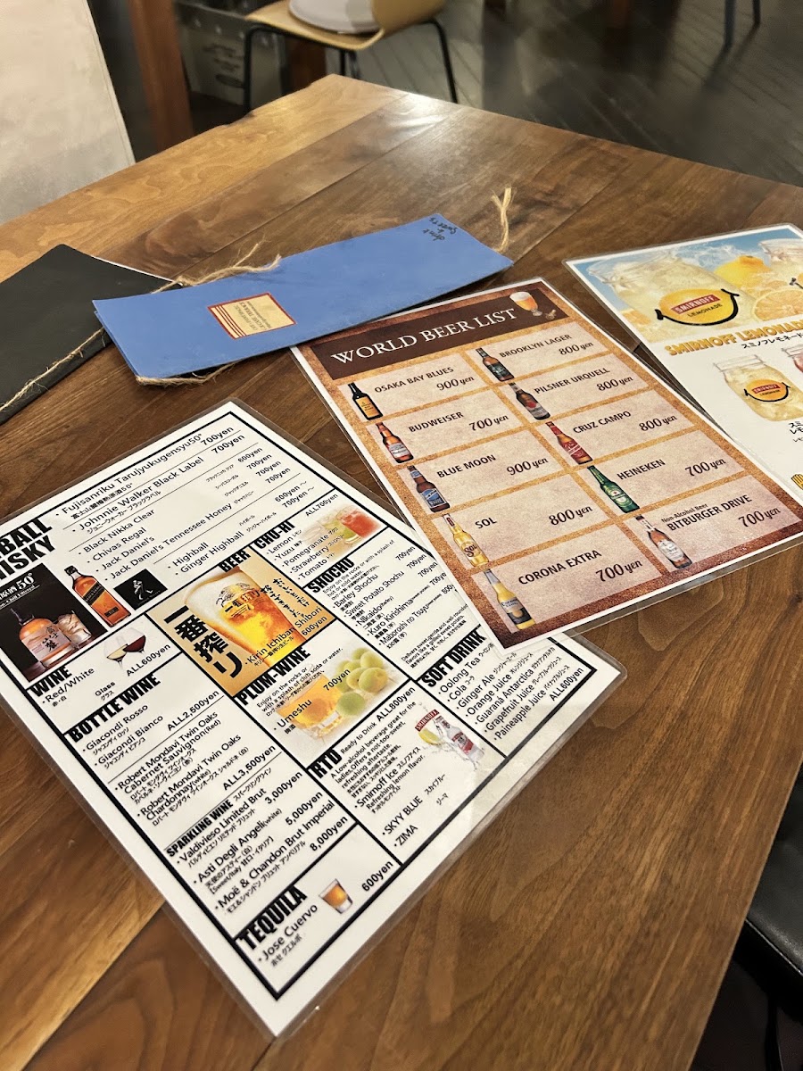 G.R CAFE TERRACE menu board