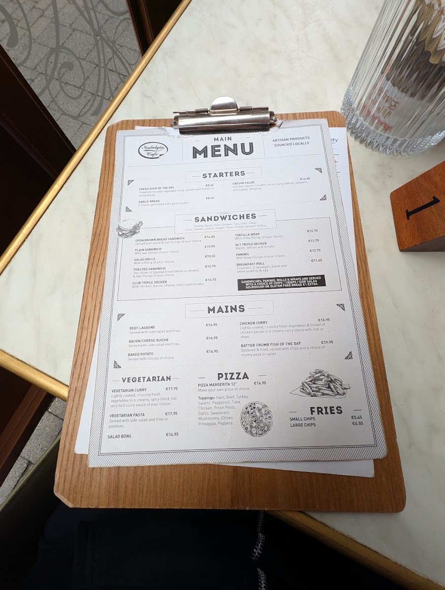 ML DORE NOSTALGIA CAFE menu board