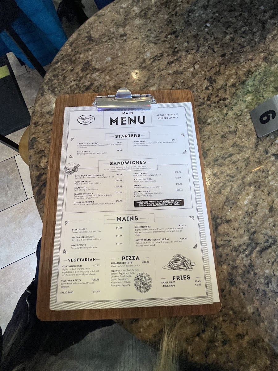 ML DORE NOSTALGIA CAFE menu board