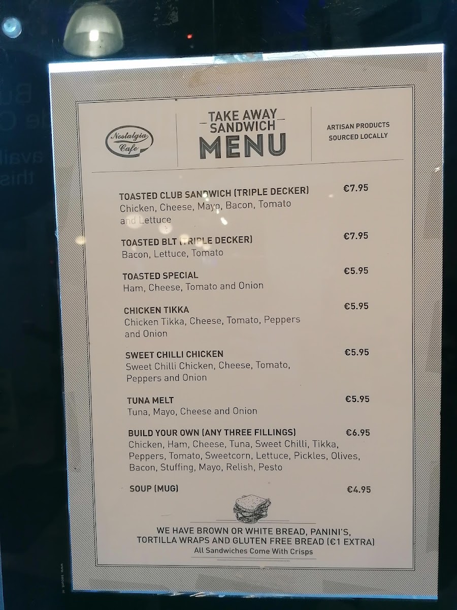ML DORE NOSTALGIA CAFE menu board