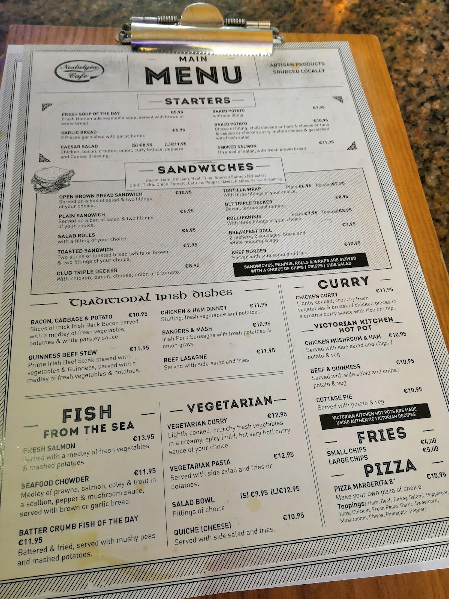 ML DORE NOSTALGIA CAFE menu board