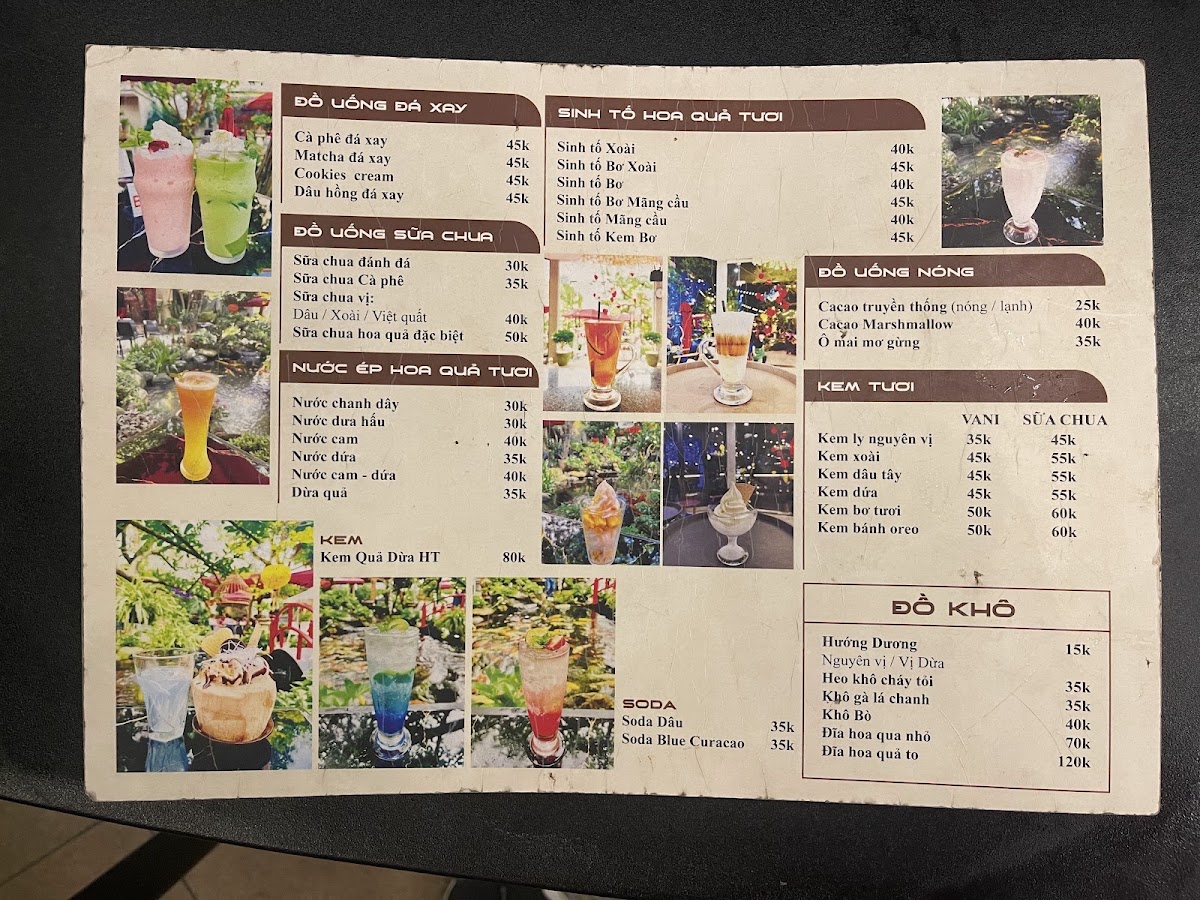 HT Garden Coffee menu board