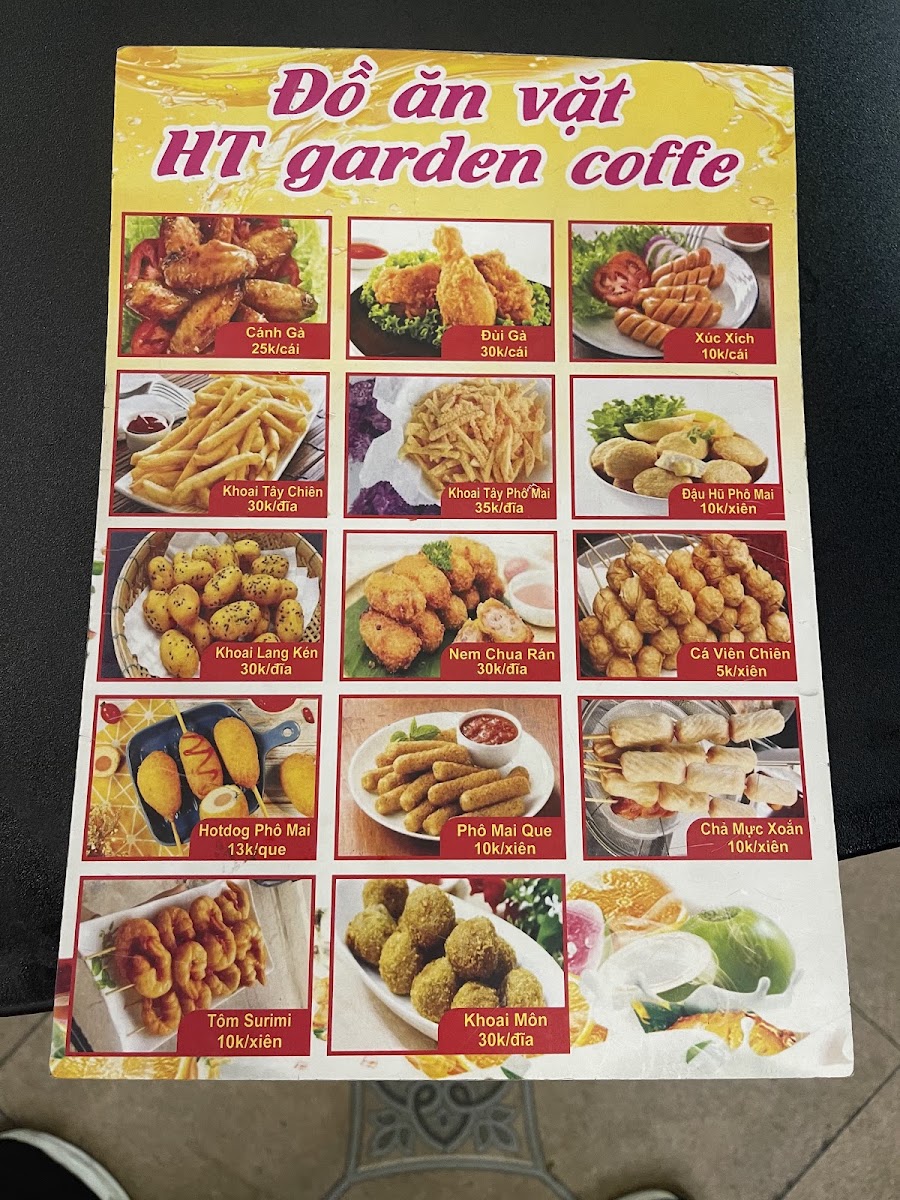 HT Garden Coffee menu board