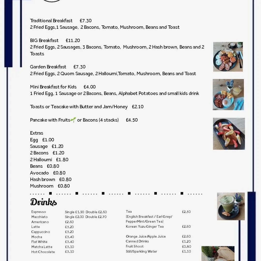 Cafe Vibe menu board