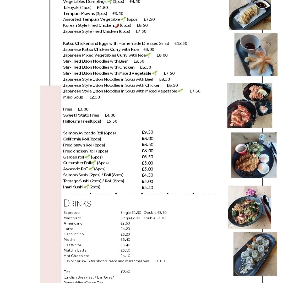 Cafe Vibe menu board