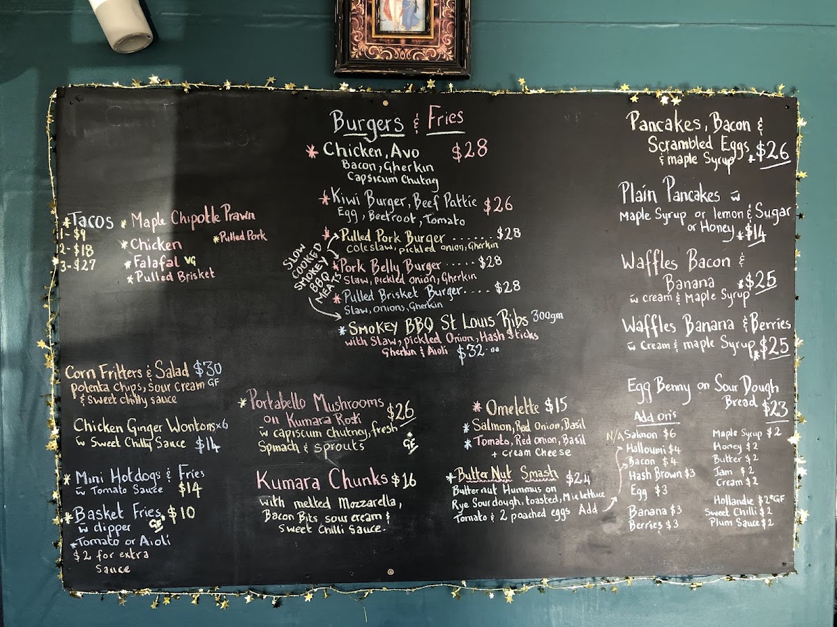 Merkabah Cafe Restaurant menu board