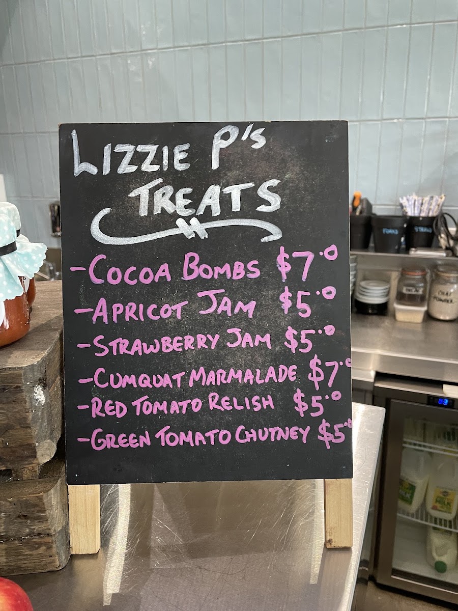 Miss Coco Cafe menu board