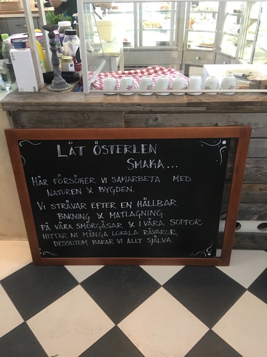 Café Stina menu board