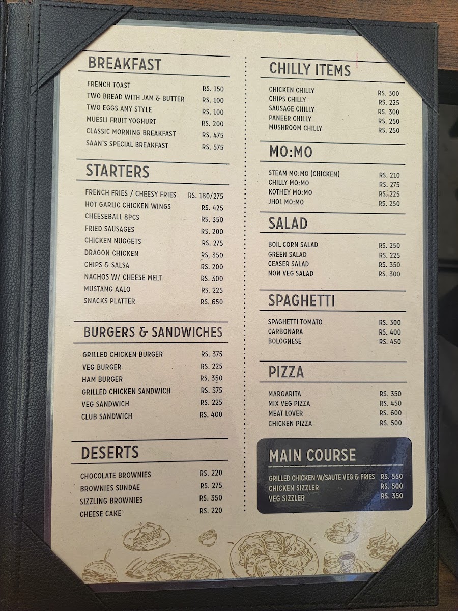 SAAN'S ESPRESSO CAFE menu board