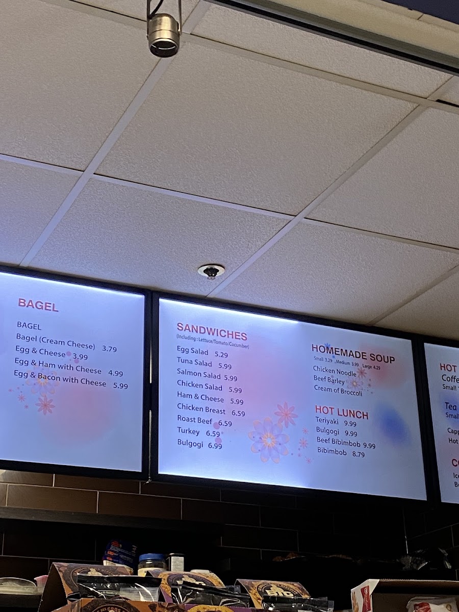 Centre Cafe menu board