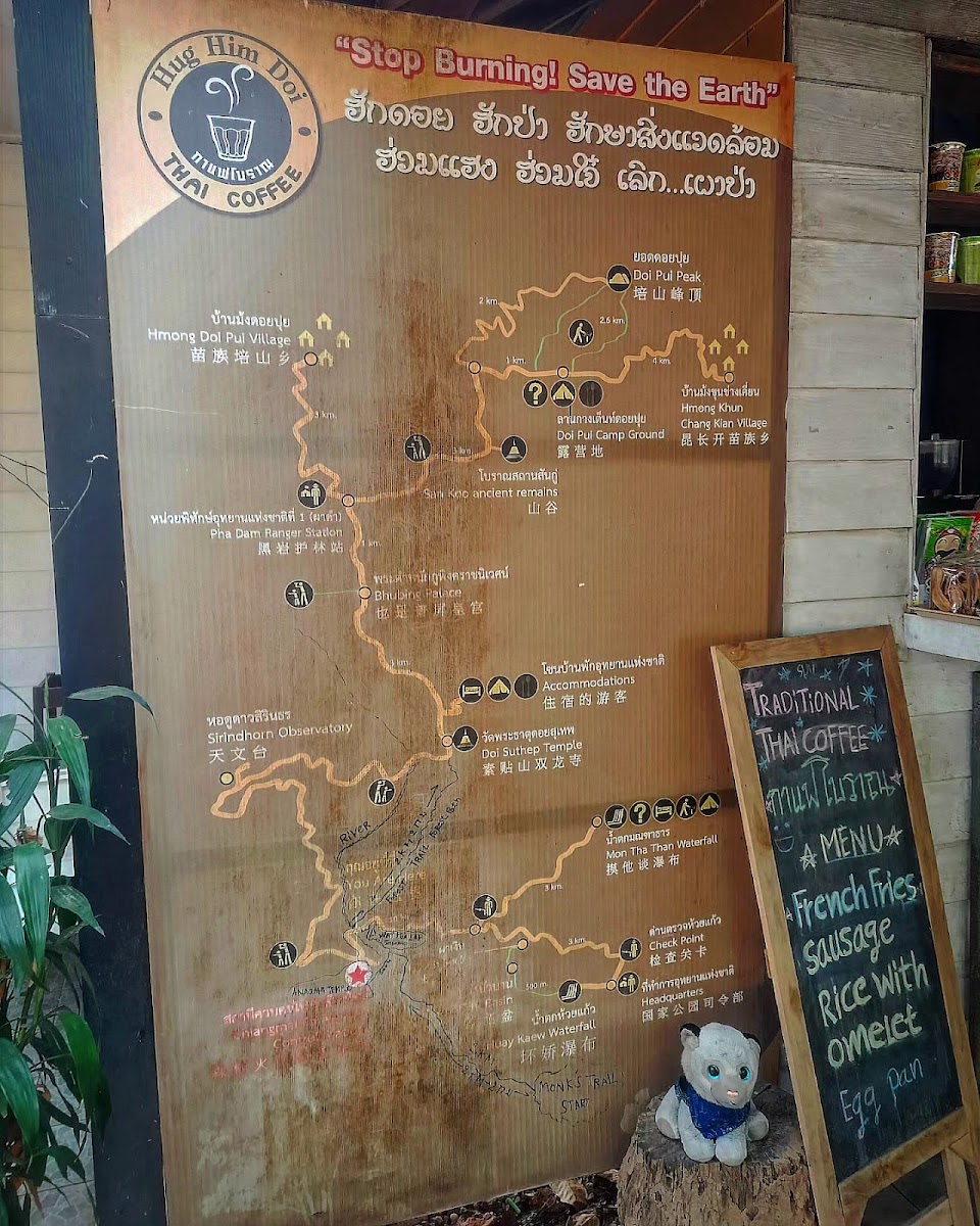 Hug Him Doi Thai Coffee menu board