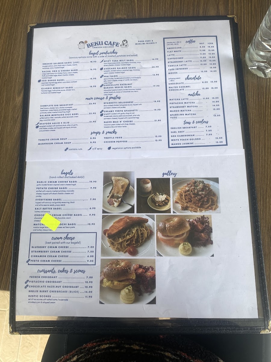 Beku Cafe menu board