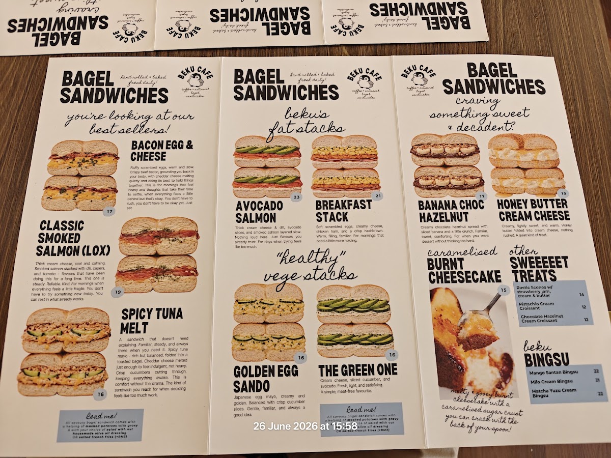 Beku Cafe menu board
