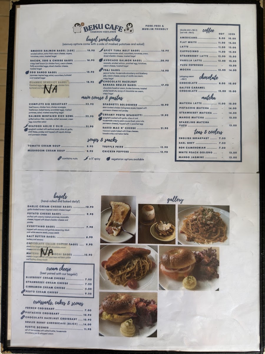 Beku Cafe menu board