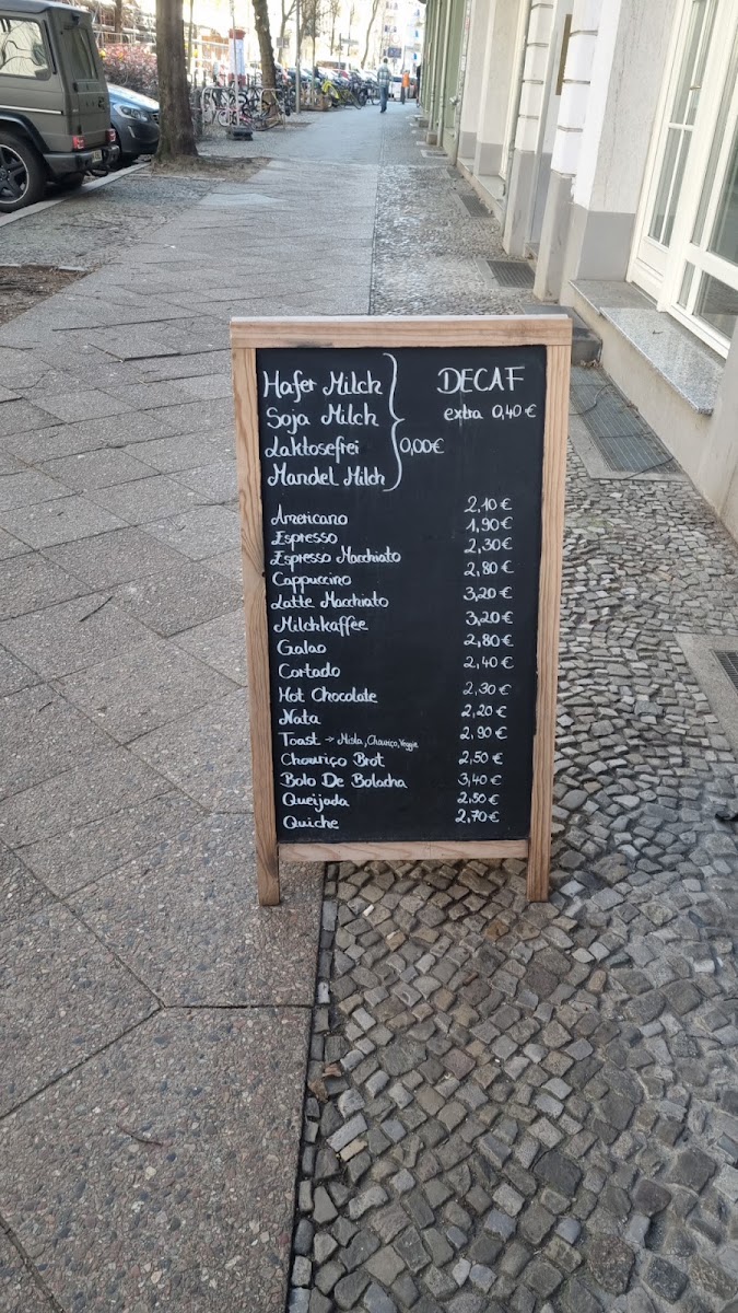 Café Bolacha menu board