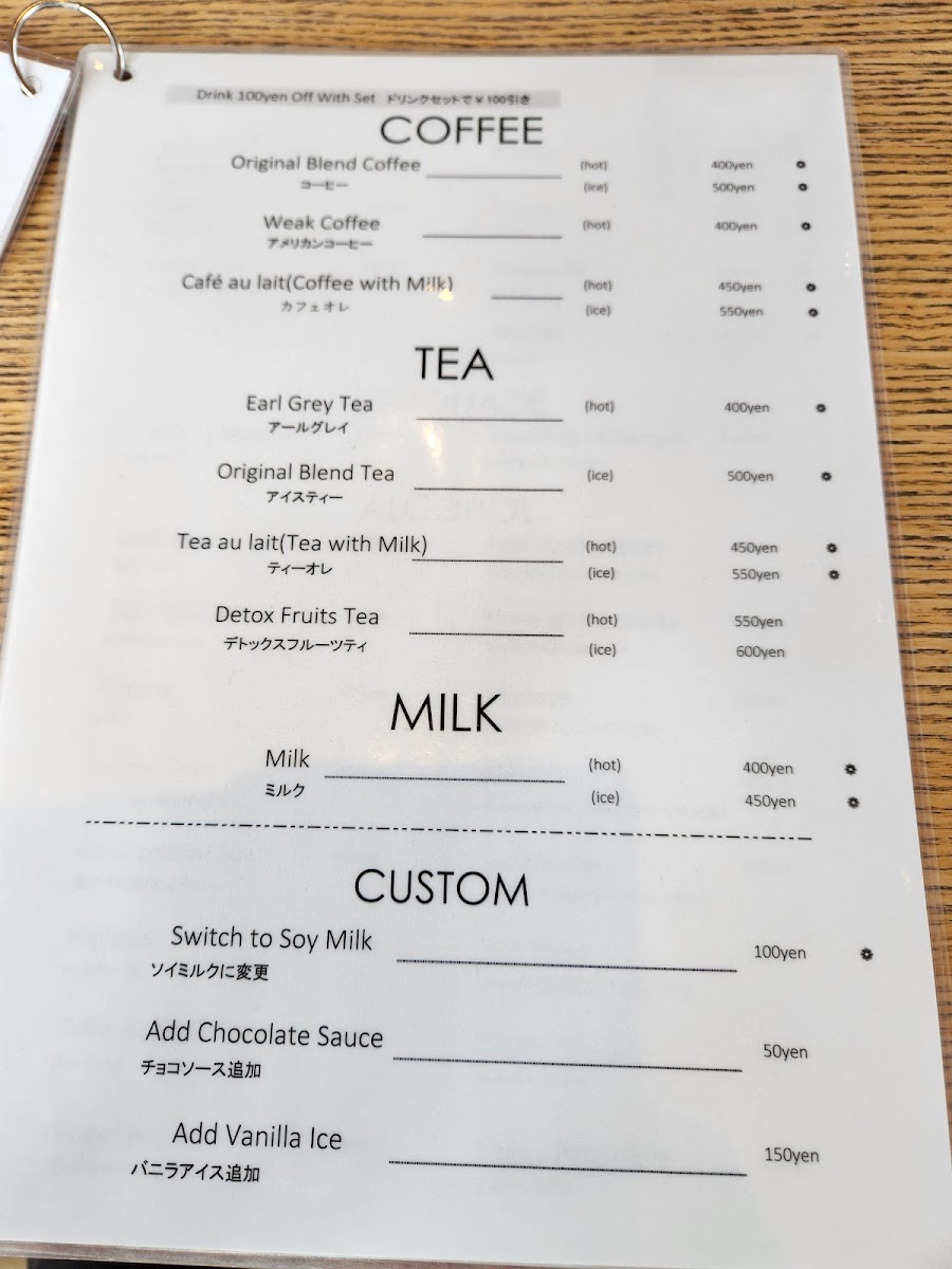 Café Glück menu board