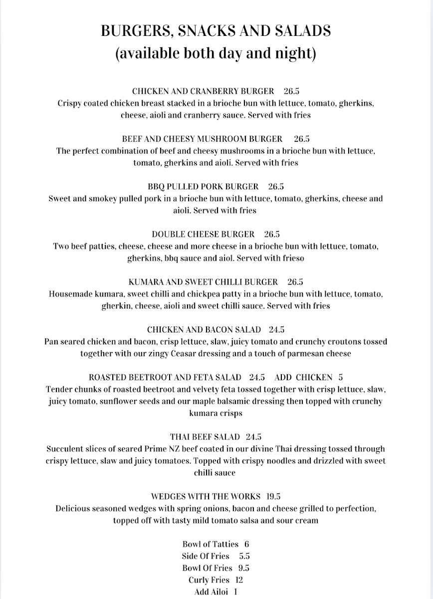 Simply Divine Cafe menu board