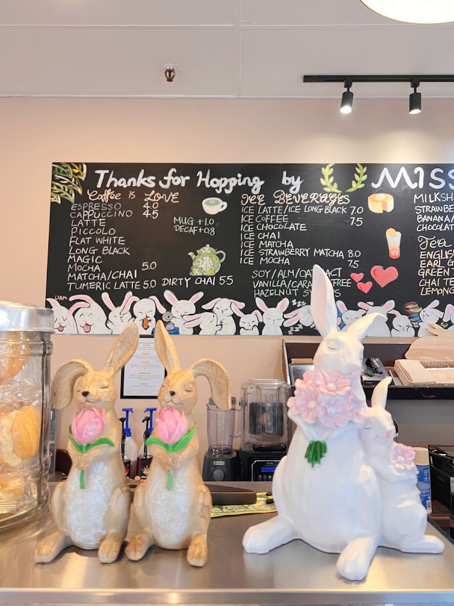 Miss Bunny Café menu board
