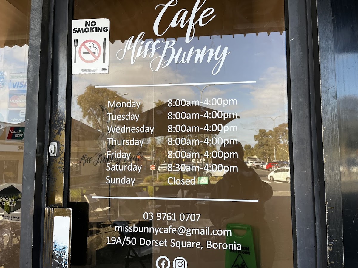 Miss Bunny Café menu board