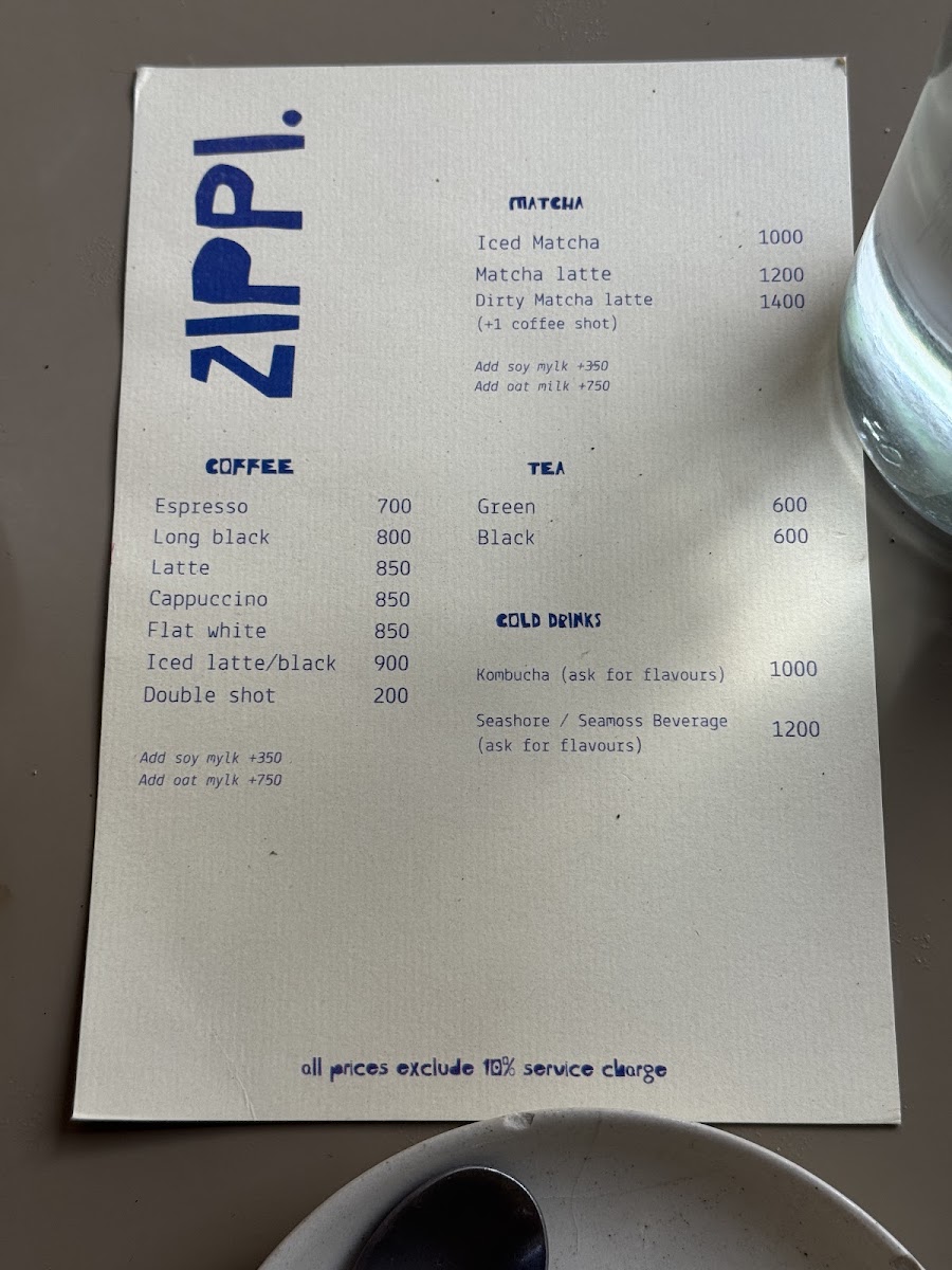 ZIPPI menu board