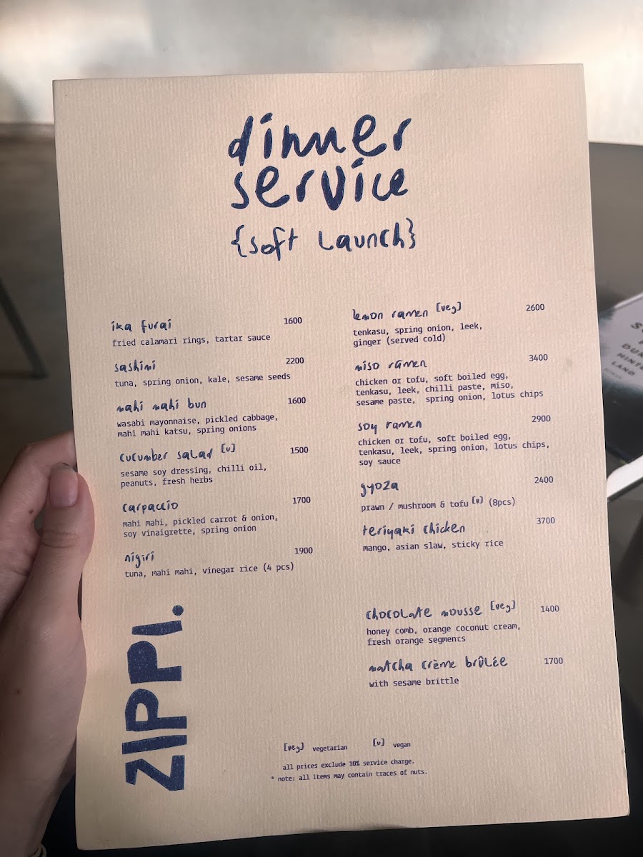 ZIPPI menu board