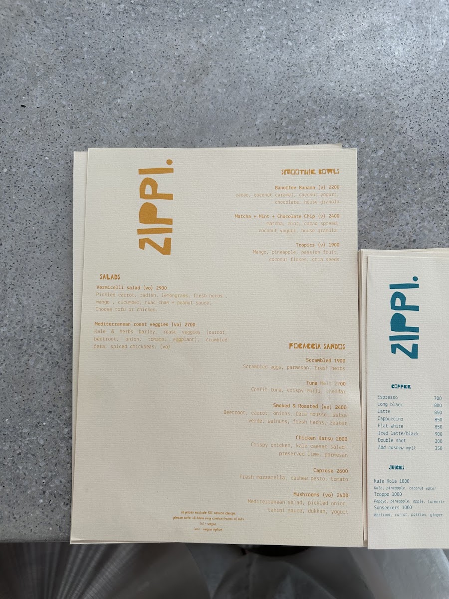 ZIPPI menu board