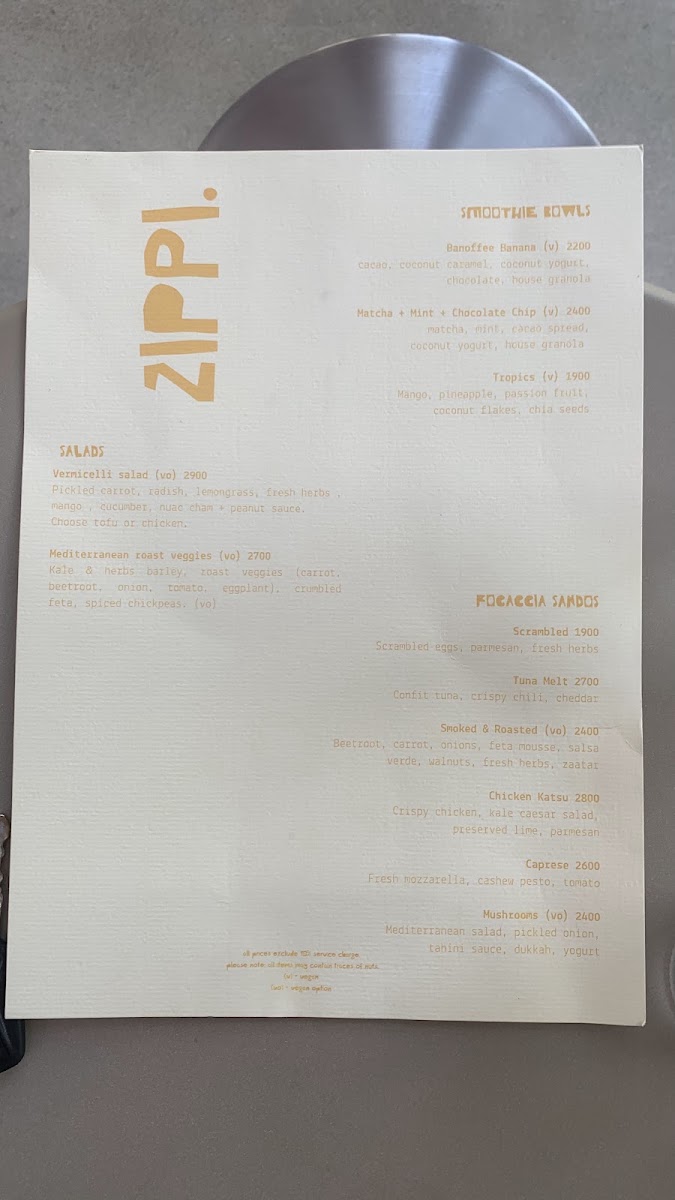 ZIPPI menu board