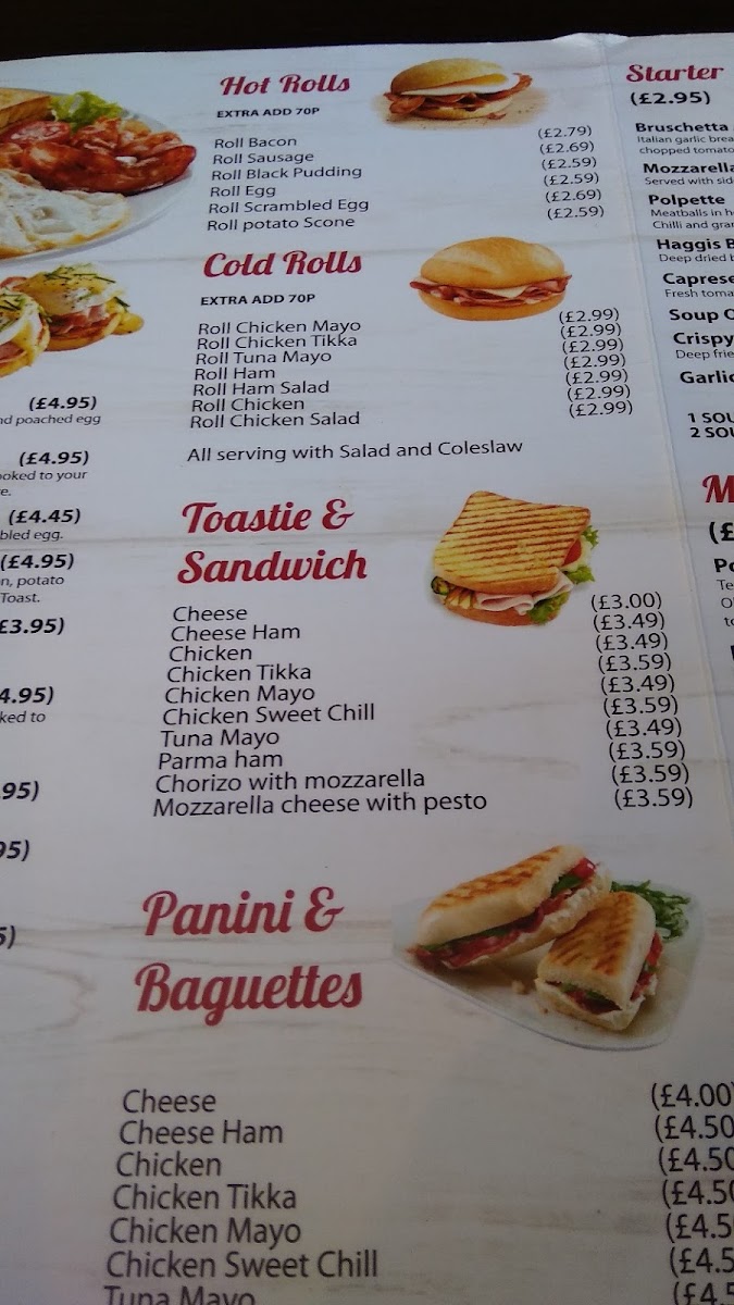 Caffe Venice menu board