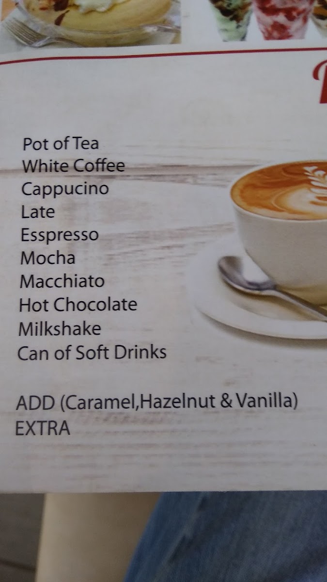 Caffe Venice menu board