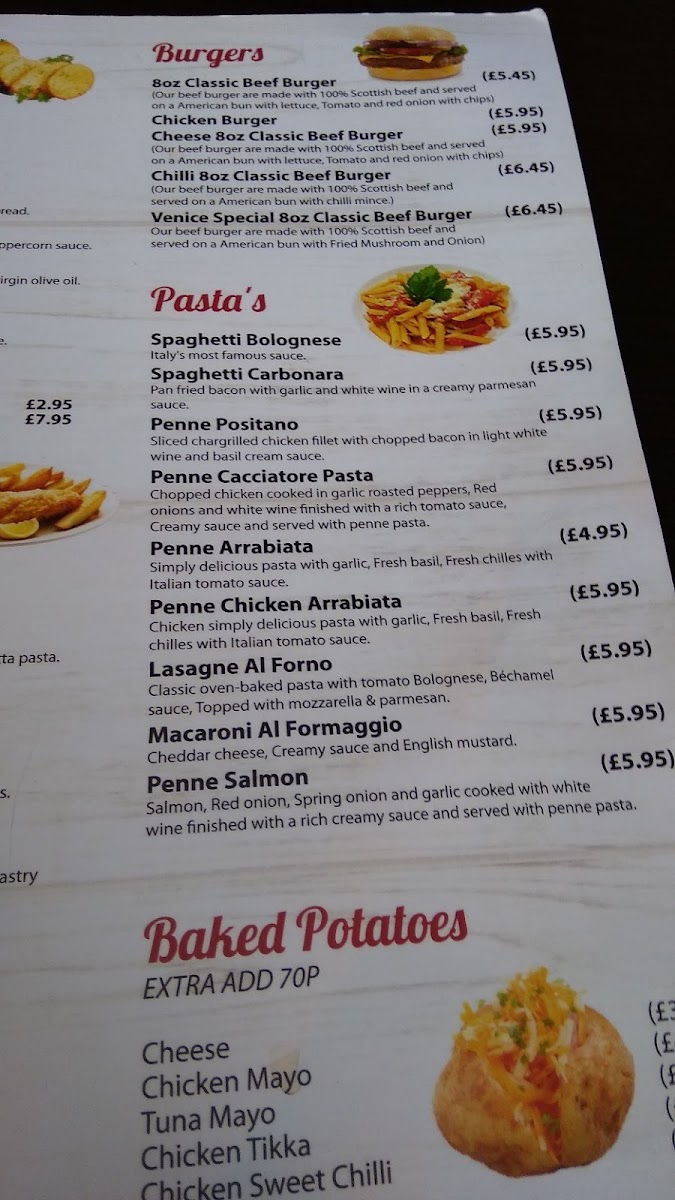 Caffe Venice menu board