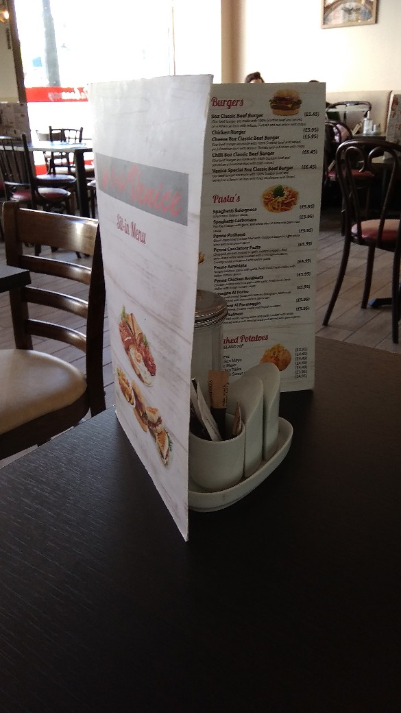 Caffe Venice menu board