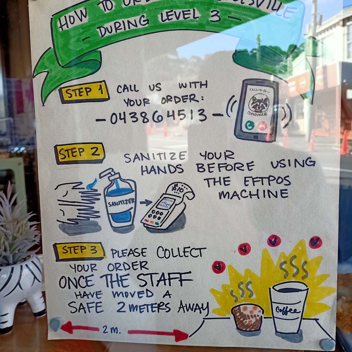 Coolsville Cafe menu board