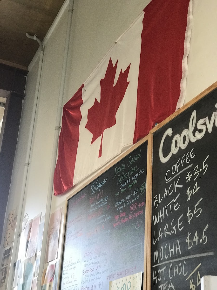Coolsville Cafe menu board