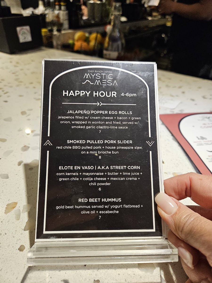 The Mystic Cafe & Bar menu board