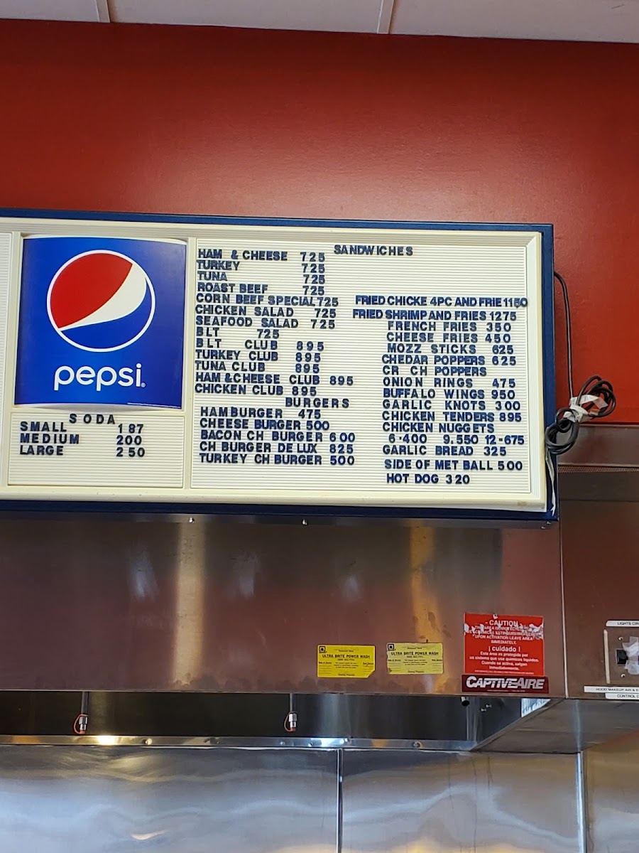 Cafe Di Roma menu board