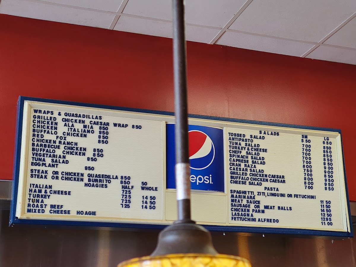 Cafe Di Roma menu board