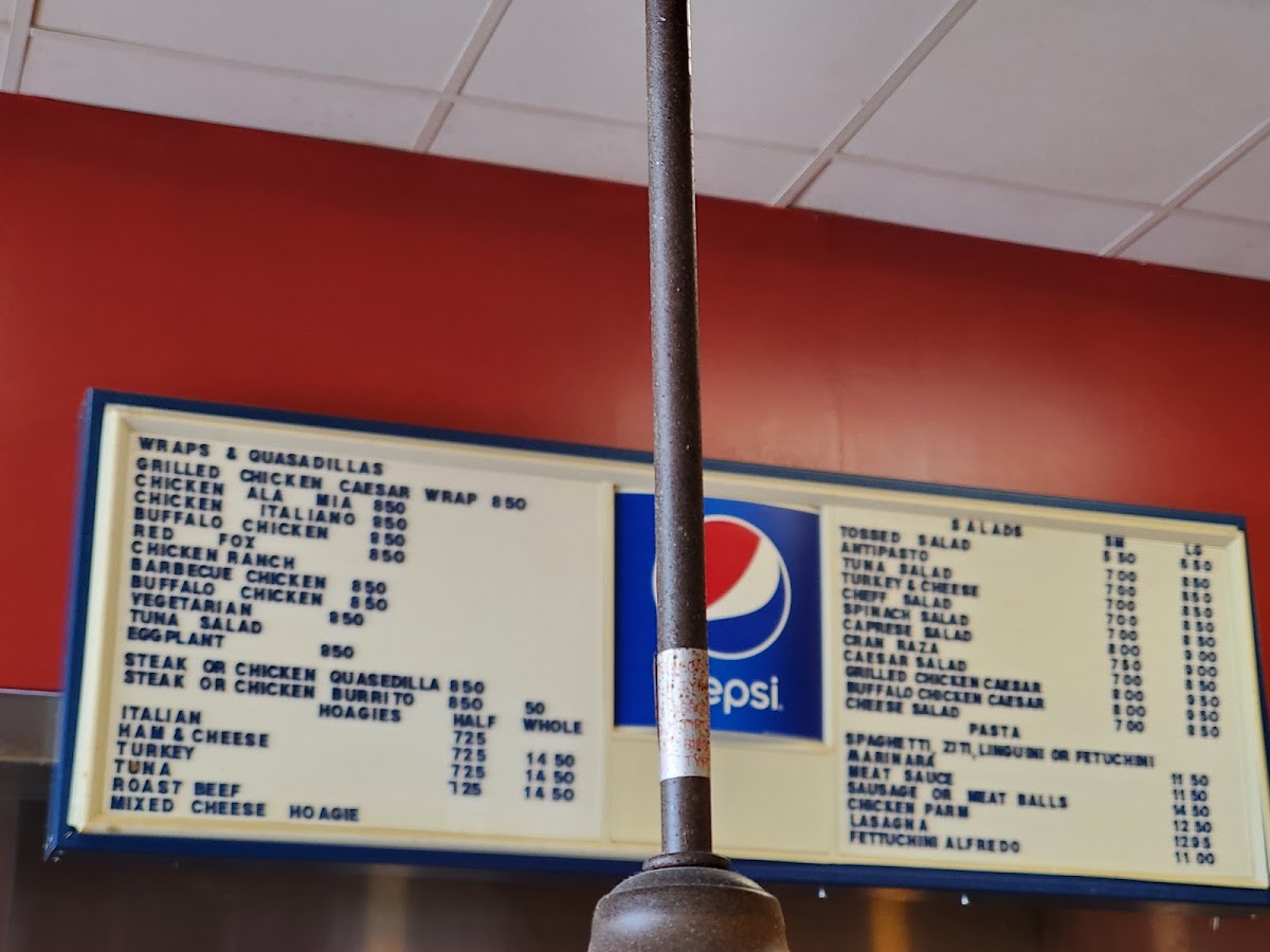 Cafe Di Roma menu board