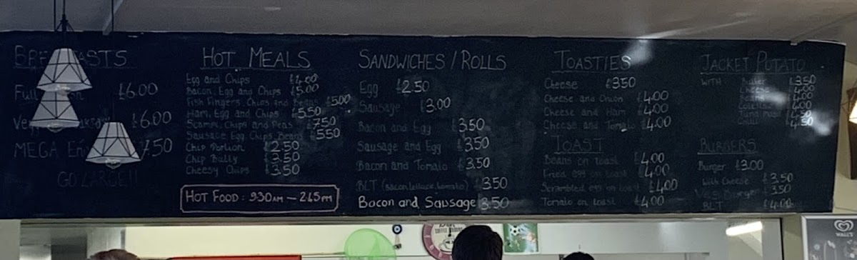 Earlham Park Cafe menu board