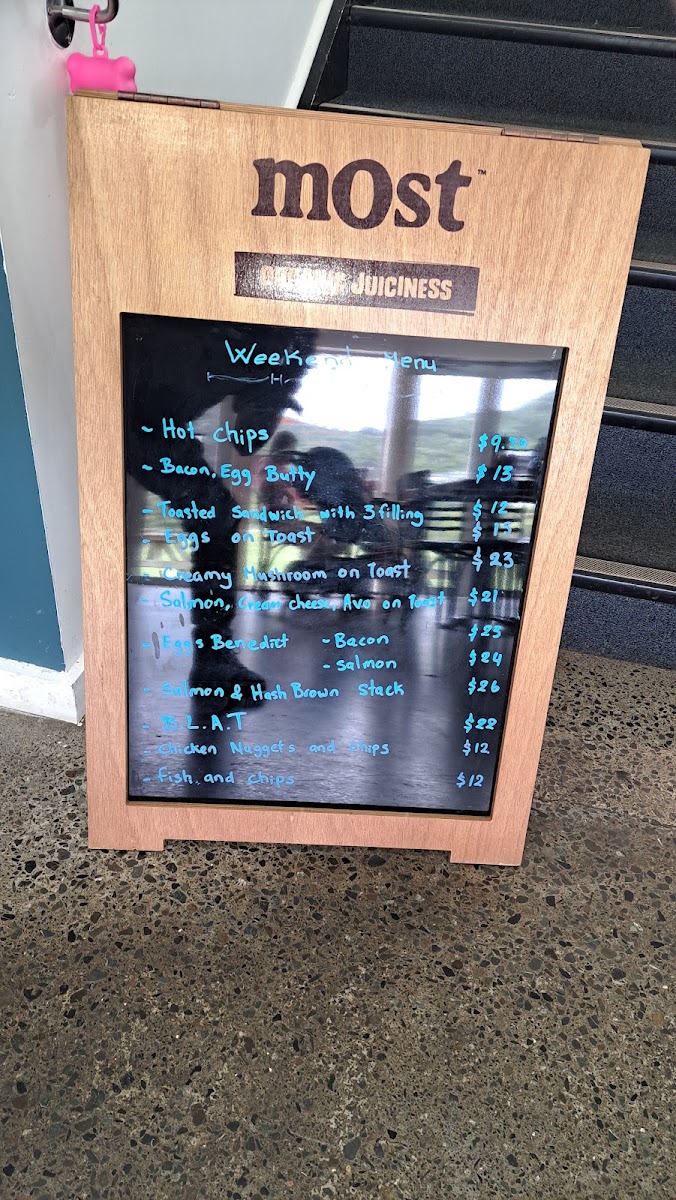 Karori Park Cafe menu board