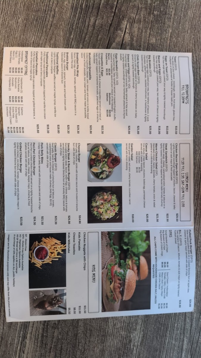 Brooklane Cafe menu board
