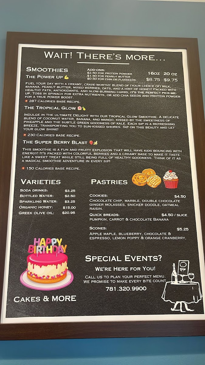 BiBi Cafe & Bakery menu board
