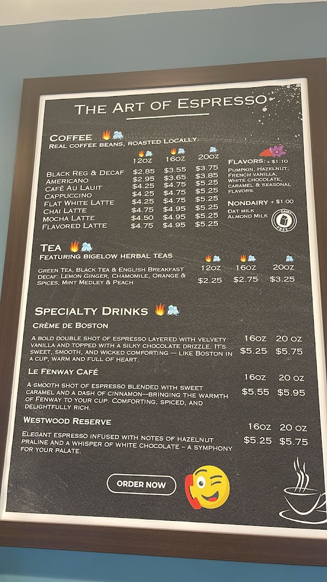 BiBi Cafe & Bakery menu board