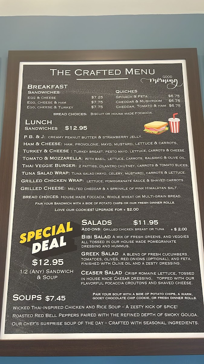 BiBi Cafe & Bakery menu board